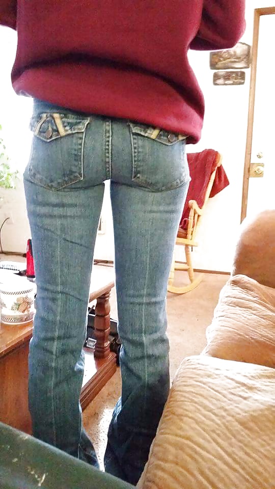 My wife's Hot Ass in Tight get your cock hard Jeans. #40124388