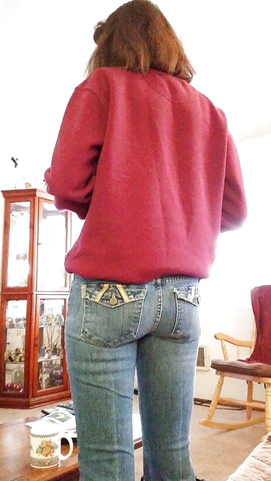 My wife's Hot Ass in Tight get your cock hard Jeans. #40124400