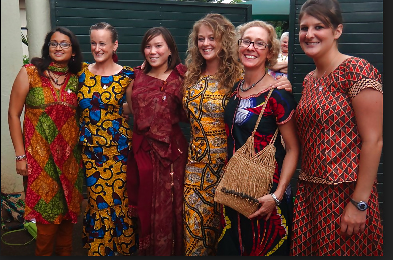 White ladies in African clothes #27741904