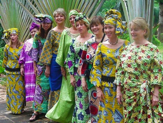 White ladies in African clothes #27741937