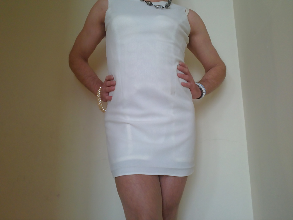 Sexy white dress, stockings ans hot white lingerie #35290612
