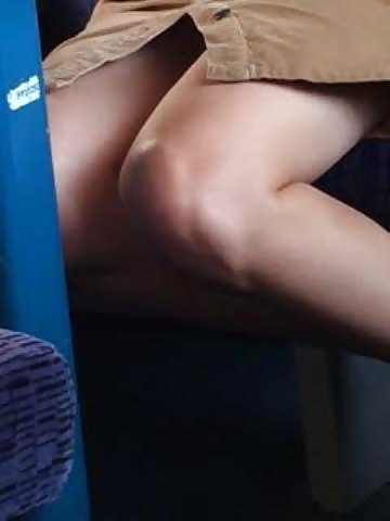 Candid blonde on train shows legs and upskirt #33320749