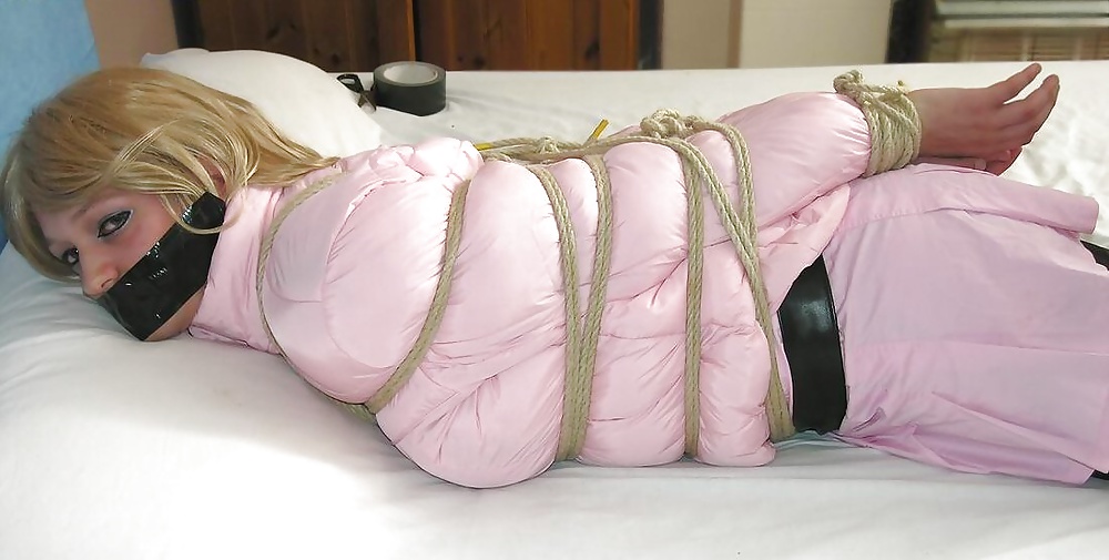 Sissy boy in pink gets bound and gagged  #24619165