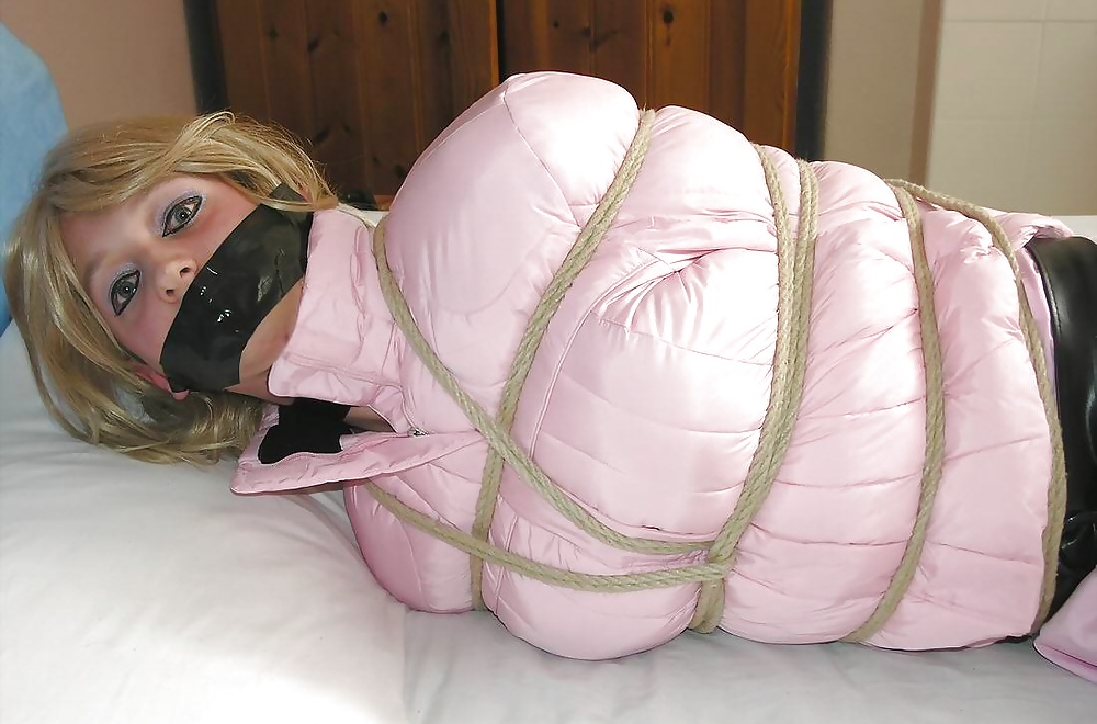 Sissy boy in pink gets bound and gagged  #24619177