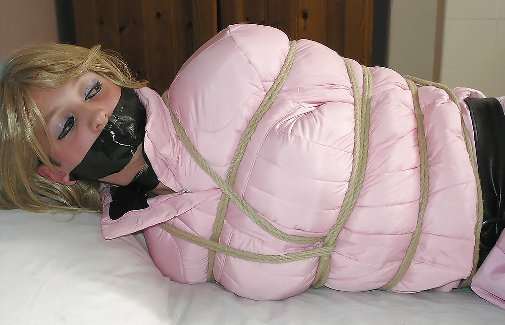 Sissy boy in pink gets bound and gagged  #24619183