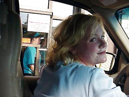 Wearing her boyfriends cum thtough the drive-thru #37240133