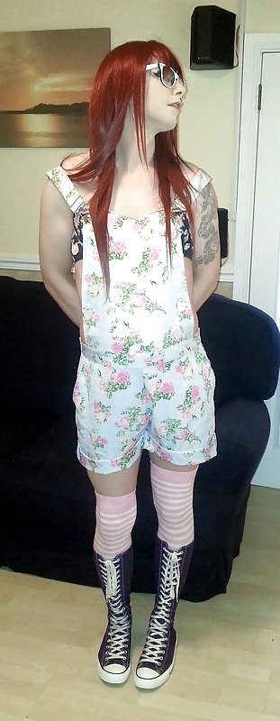 Tranny PrettyKitty Cute Dungerees and Undies pt 1 of 3 #30908058