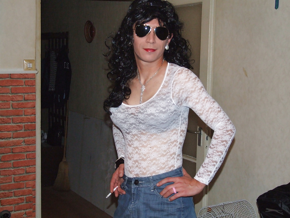 Amateur Transvestite Yvette black hair big cock #29604153