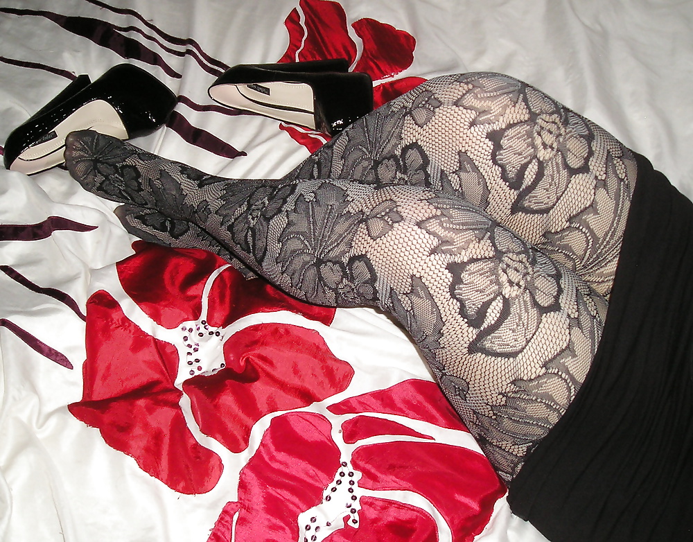 My girlfriend Natasha wearing lacy tights pantyhose #39459488