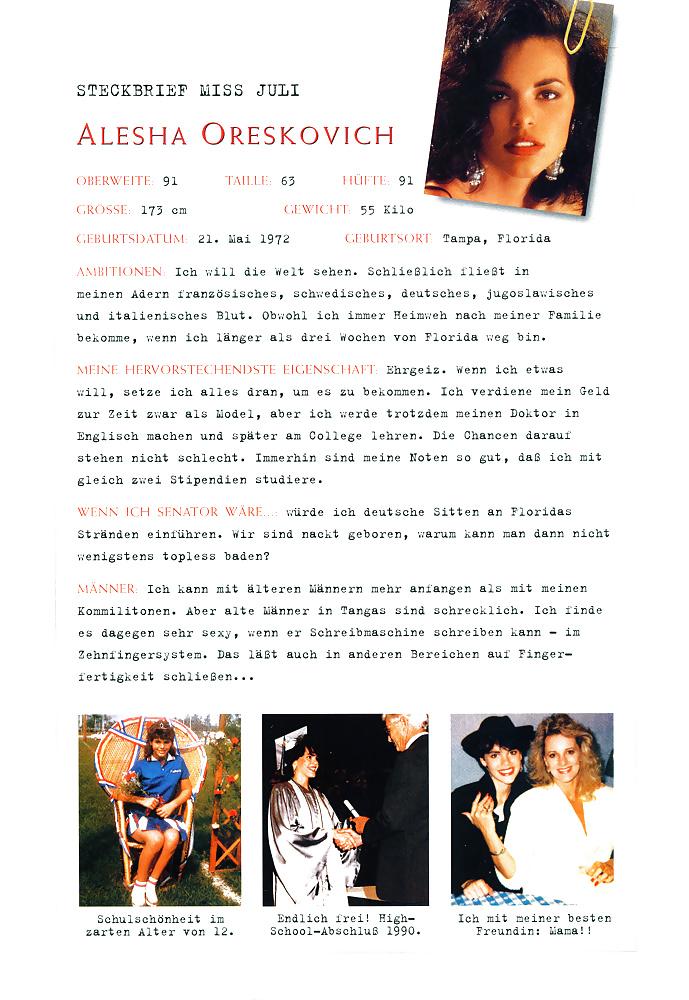 Alesha marie oreskovich
 #33234497