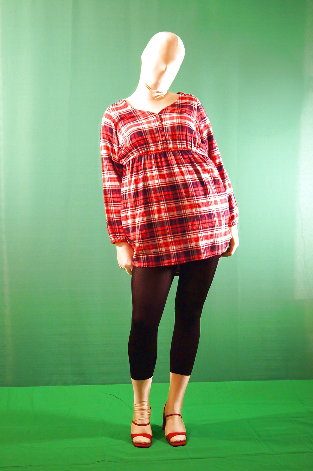 Tranny in Zentai and red Tunic #25692431