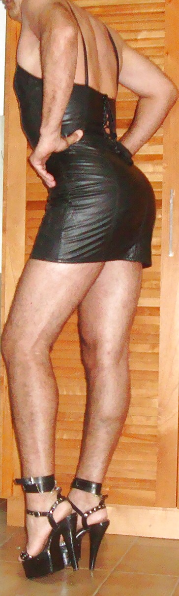 Tight leather dress!!! #27722907