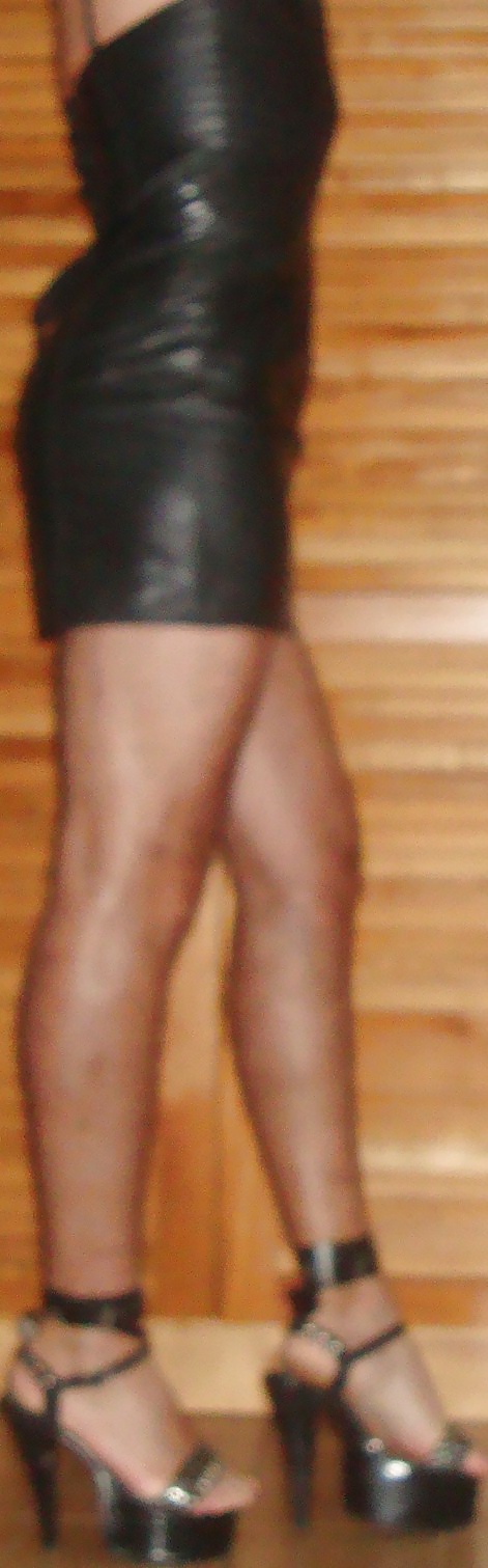 Tight leather dress!!! #27722936
