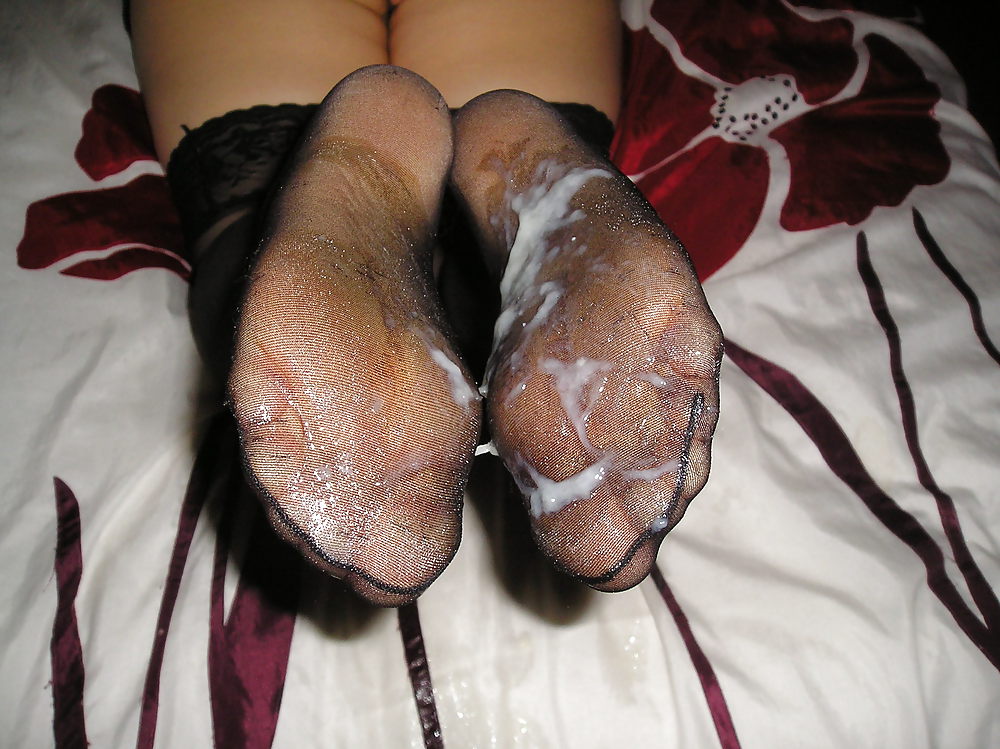 My girlfriends cum covered stocking feet #24491206