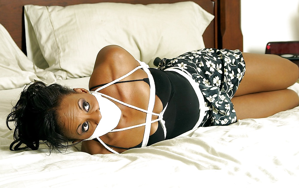 Very Sexy Black Woman Hogtied and Gagged #24928428