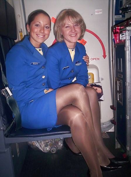 Stewardess and Airhostess in Nylons #32758444