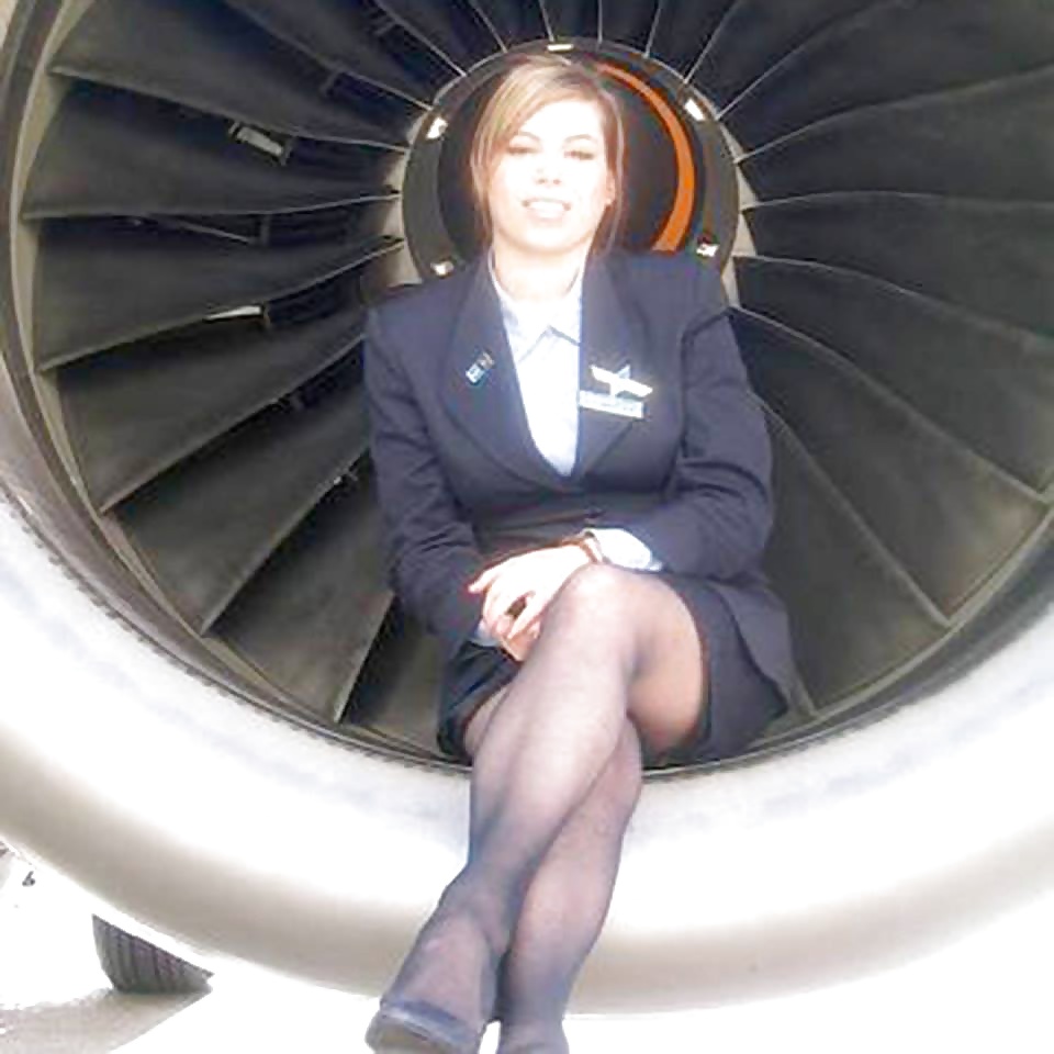 Stewardess and Airhostess in Nylons #32758454