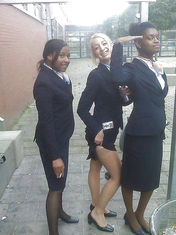 Stewardess and Airhostess in Nylons #32758474
