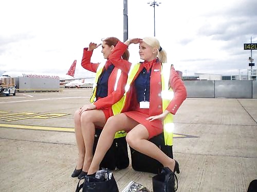 Stewardess Und Airhostess In Nylons #32758598