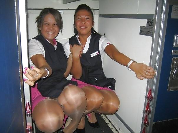 Stewardess e hostess in calze di nylon
 #32758694