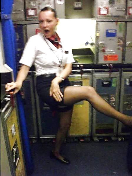 Stewardess and Airhostess in Nylons #32758743