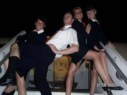 Stewardess and Airhostess in Nylons #32758768