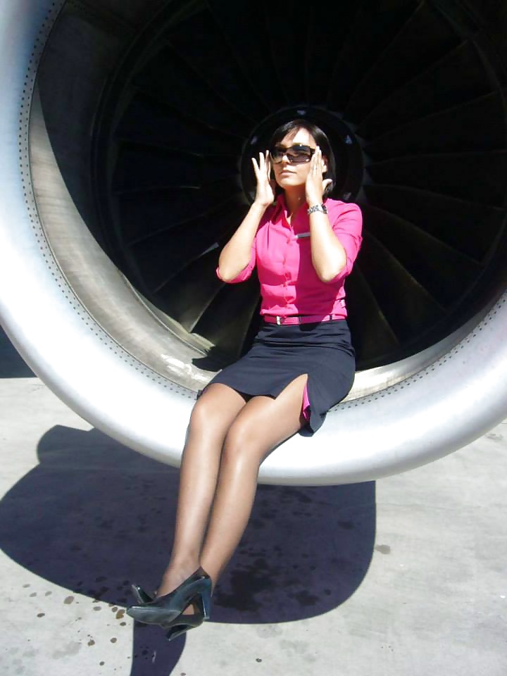 Stewardess and Airhostess in Nylons #32758772