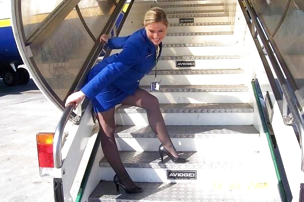 Stewardess and Airhostess in Nylons #32758842