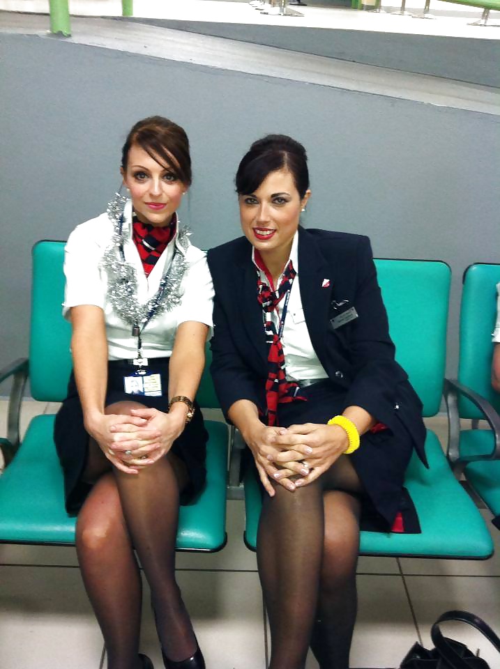 Stewardess and Airhostess in Nylons #32758876