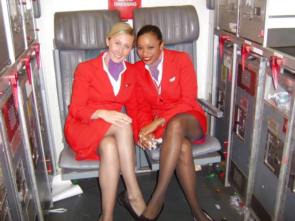 Stewardess and Airhostess in Nylons #32758883