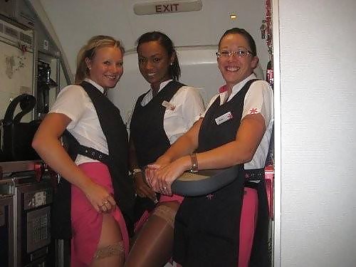 Stewardess and Airhostess in Nylons #32758889
