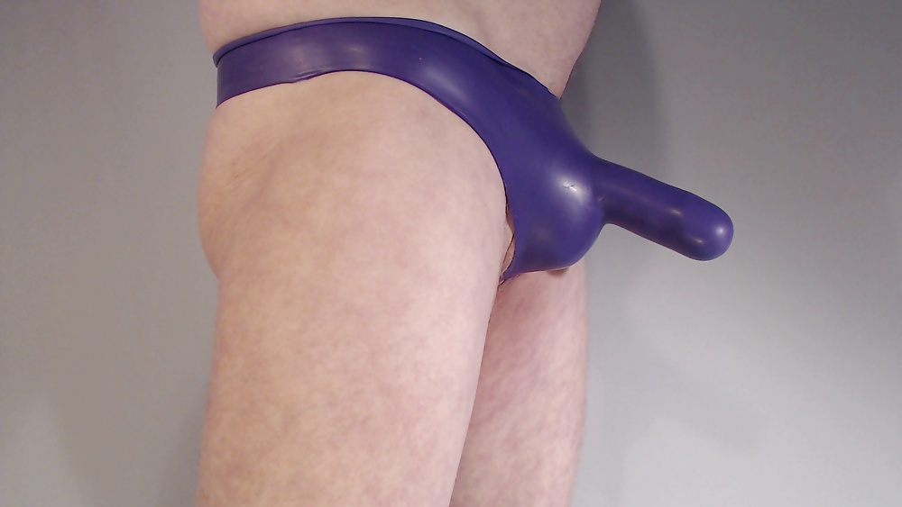 Purple, smaller Latex Panties with a short Penis sheath #31774483