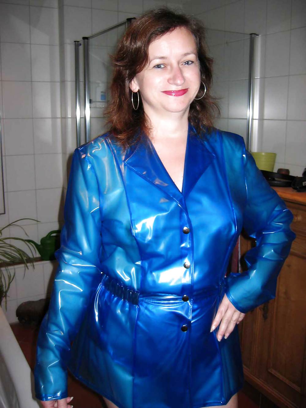 Wife in PVC Jacket and popper pants #23142215
