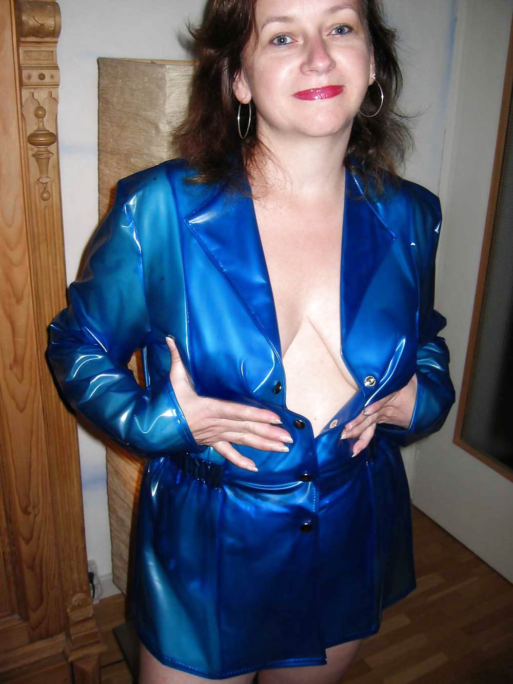 Wife in PVC Jacket and popper pants #23142237