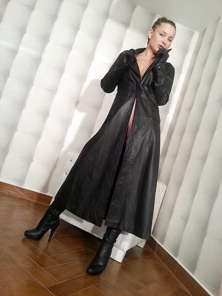 Long Leather Coat #30866360