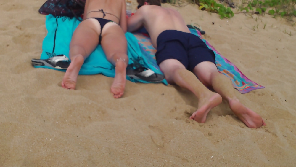 Girls at the beach butt & ass in bikini's #37525005