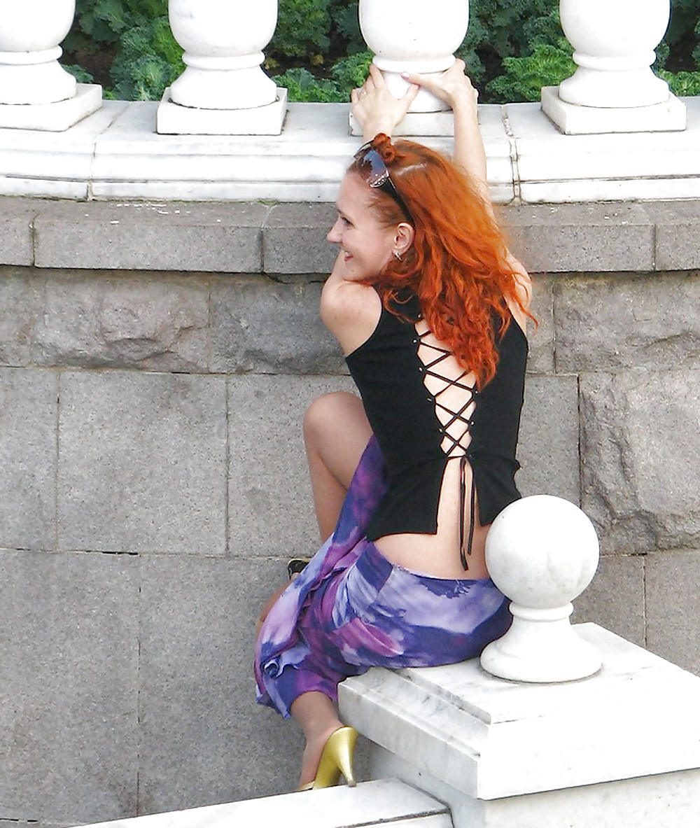 In The Streets 076 - Redhead Posing for Others #35619527