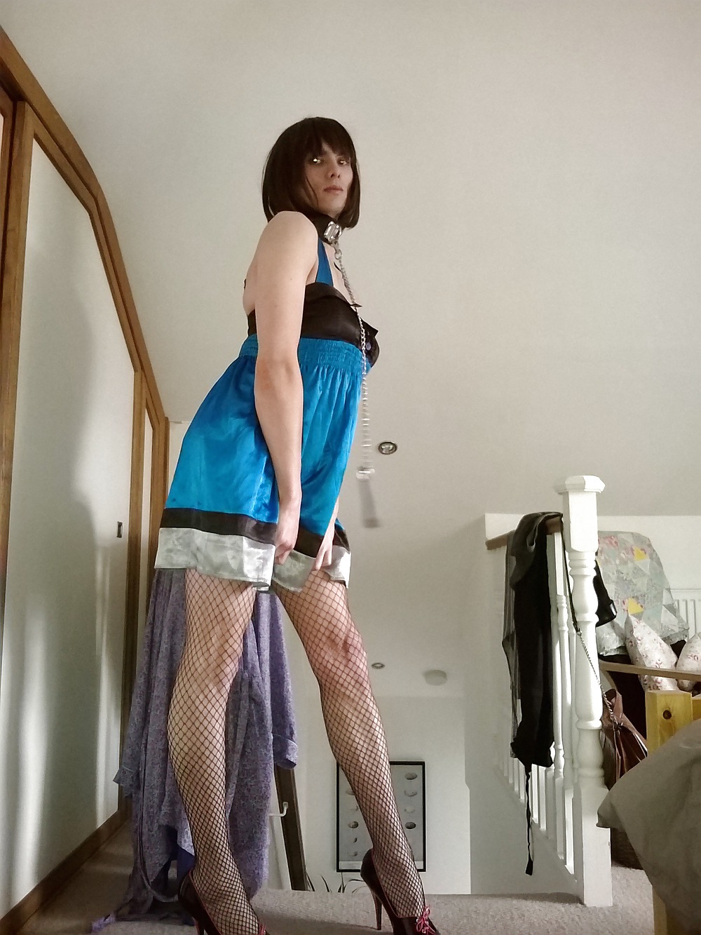Emma Slut UK crossdresser satin dress #23653743