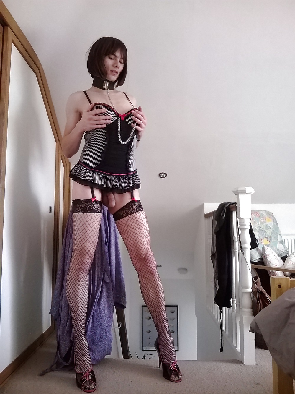 Emma Slut UK crossdresser satin dress #23653751