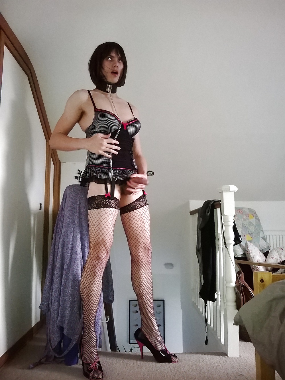 Emma Slut UK crossdresser satin dress #23653756