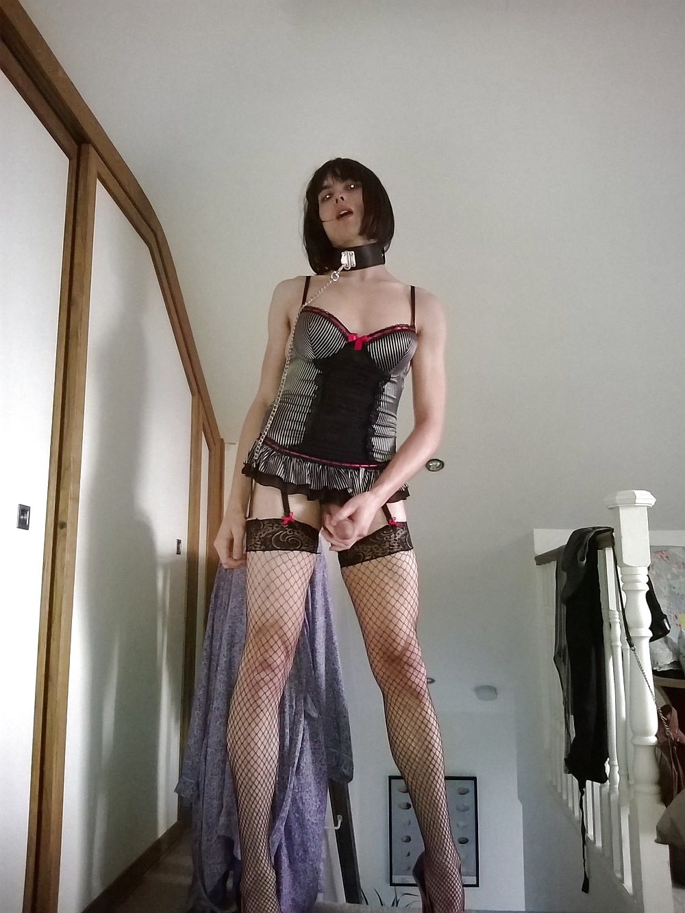 Emma slut uk crossdresser satin dress
 #23653767