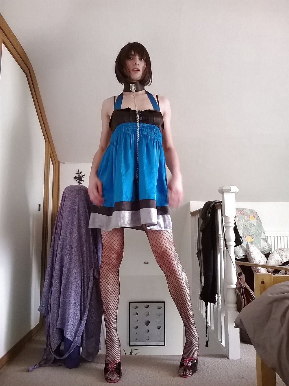 Emma Slut UK crossdresser satin dress #23653774