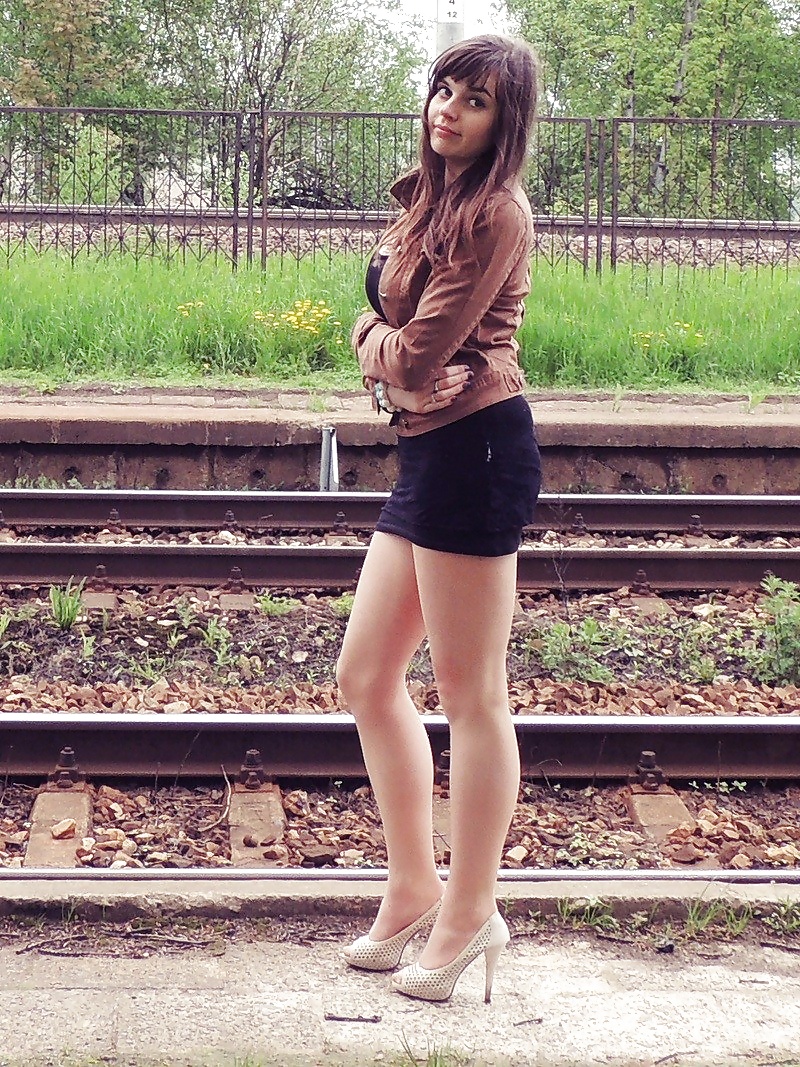 Cute polish girl with sexy legs in pantyhose #34345464