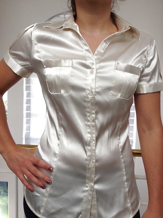 Light Colored Satin Blouses #33339734