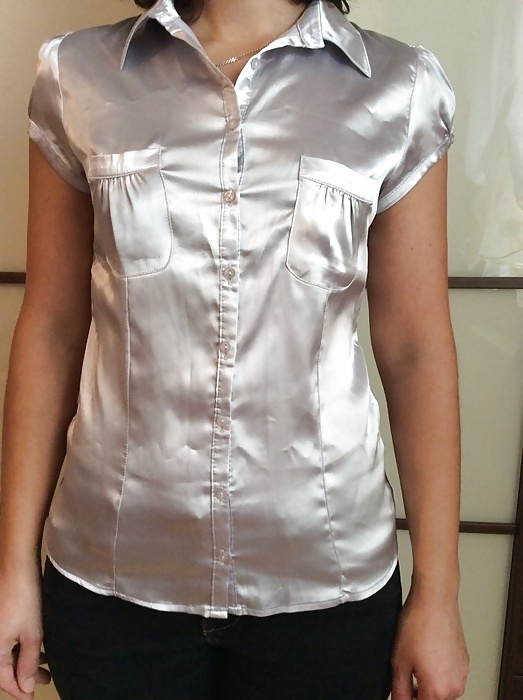 Light Colored Satin Blouses #33339780
