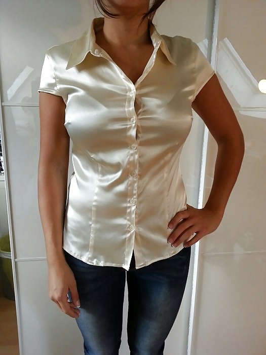 Light Colored Satin Blouses #33339834