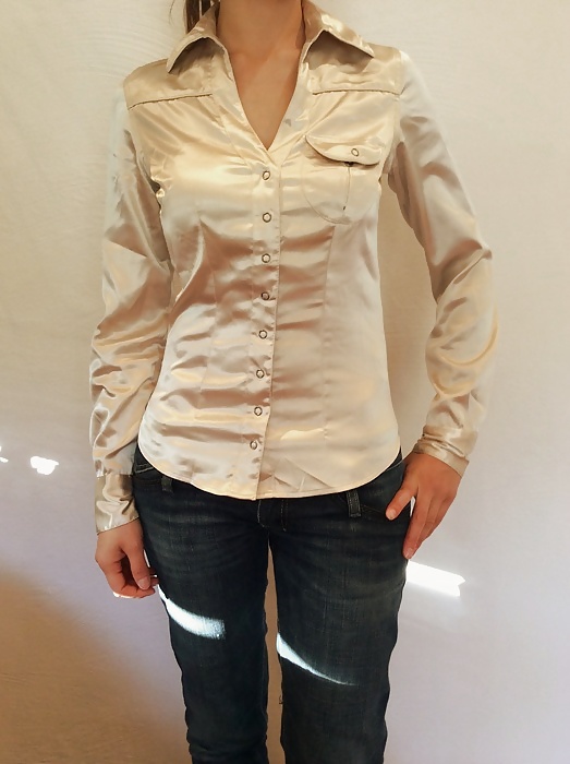 Light Colored Satin Blouses #33339837