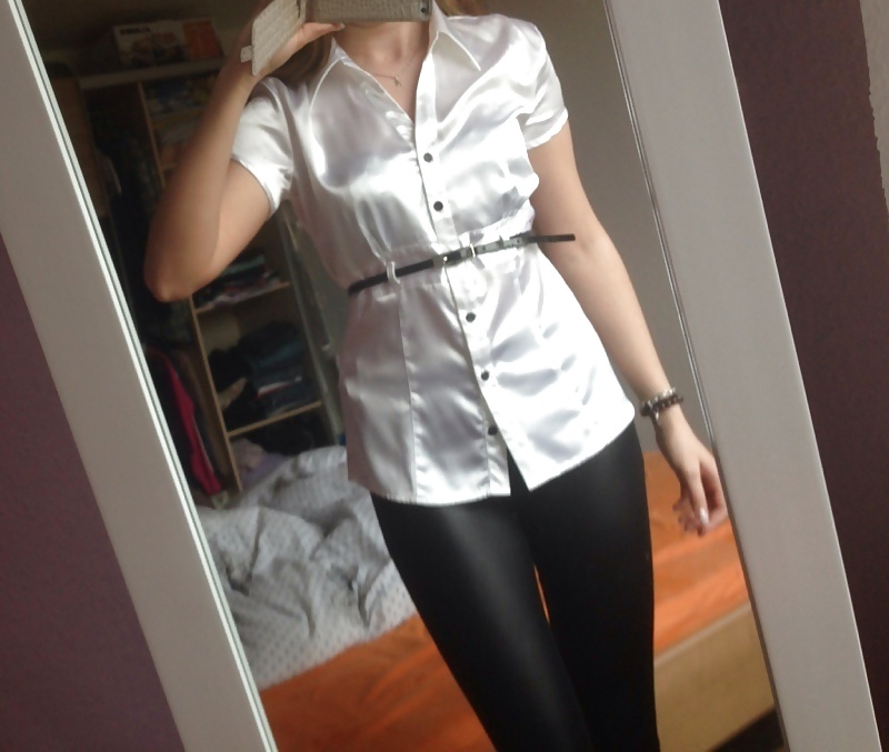 Light Colored Satin Blouses #33339968