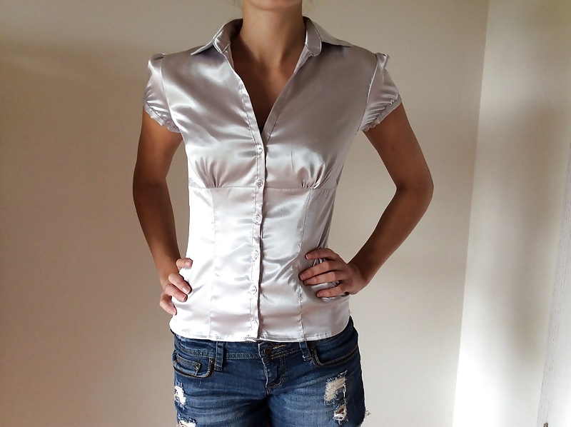 Light Colored Satin Blouses #33340009