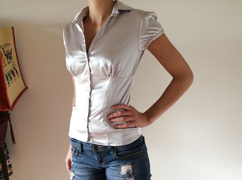 Light Colored Satin Blouses #33340015